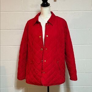 Crown & Ivy Red Quilted Puffer Jacket 2X